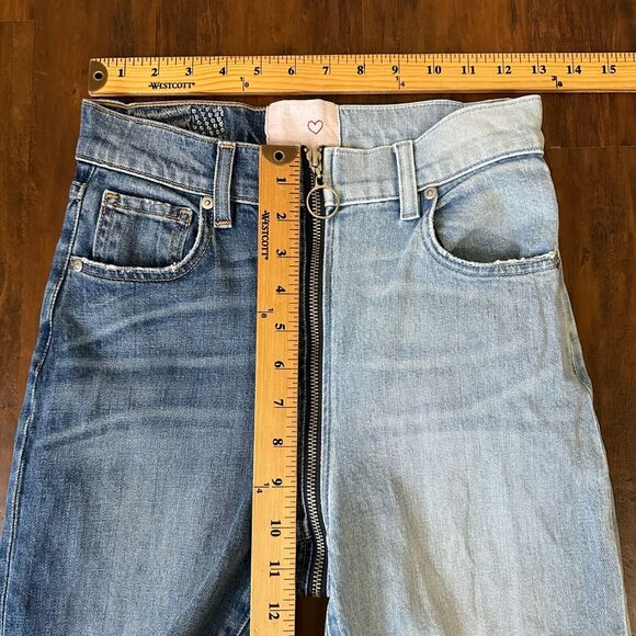 REVICE Yin Yang Crop Jeans High Rise Zip-Around in Tokyo Wash Blue - Picture 14 of 16